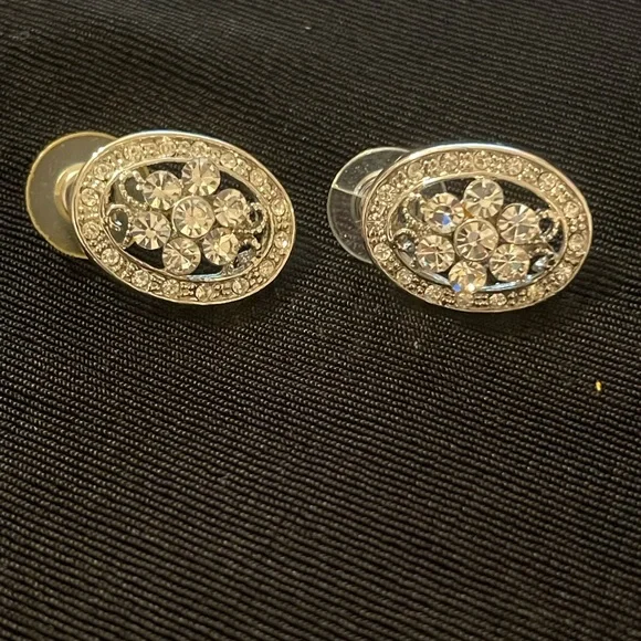 Elegant Silver Crystal Earrings - Picture 1 of 2